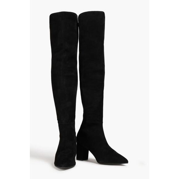 Stuart Weitzman Black Over-the-Knee Suede Boots - Picture 2 of 10